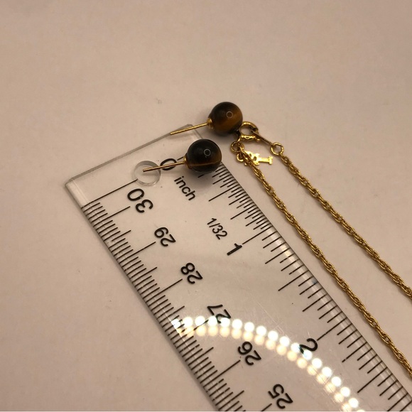 Trifari Gold-Tone & Tigers Eye Necklace and Earring Set - Picture 9 of 9